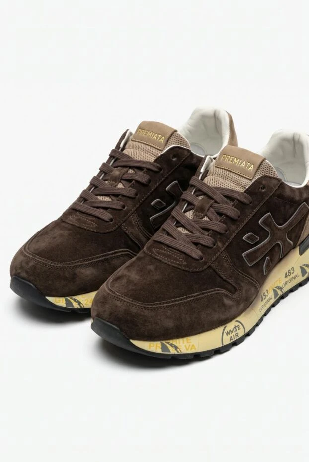 Premiata men's brown suede mick casual sneakers 191833 - photo 1