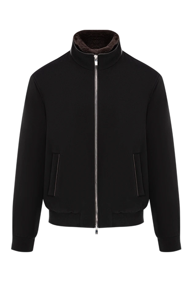 Tombolini черный шерстяной бомбер с воротником-стойкой и застежкой-молнией 191846 - фото 1