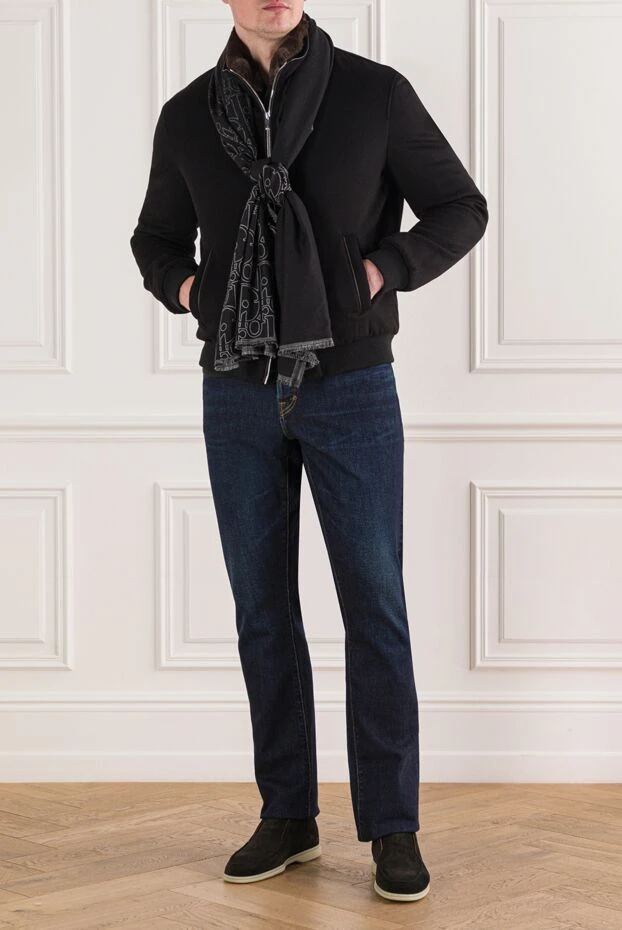 Tombolini black bodysuit with curved logo and lace 191846 - photo 1