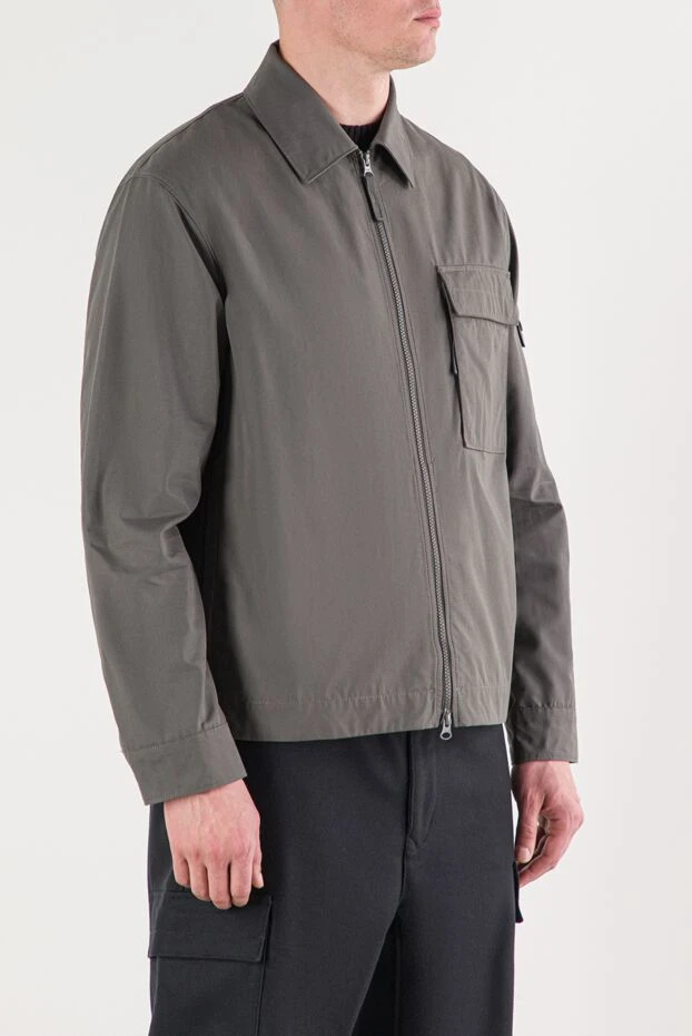 Stone Island куртка-сорочка із щільного органічного бавовняного полотна сіра 191850 - фото 3