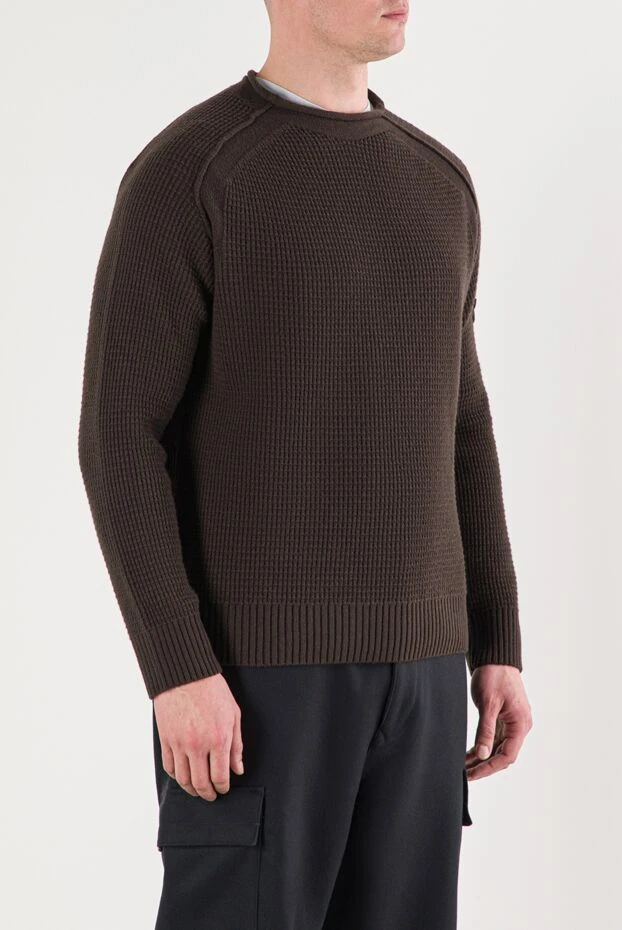 Stone Island джемпер коричневий із вовни rws geelong із вафельним візерунком. 191861 - фото 3