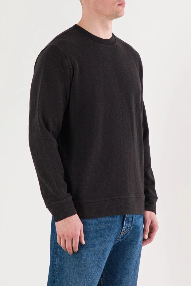 Stone Island black sweatshirt with a textured surface and patch 191862 - photo 3