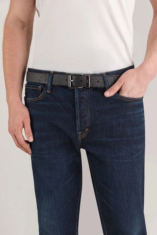 Dior black grained leather belt with embossed detail 191878 - photo 2