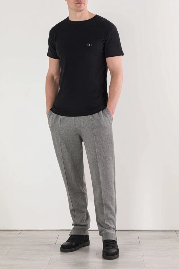 Dior black cotton t-shirt with a round neck and short sleeves 191883 - photo 2