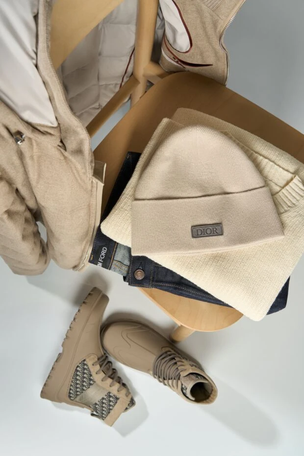 Dior men's hat made of soft beige cashmere knitwear 191886 - photo 3