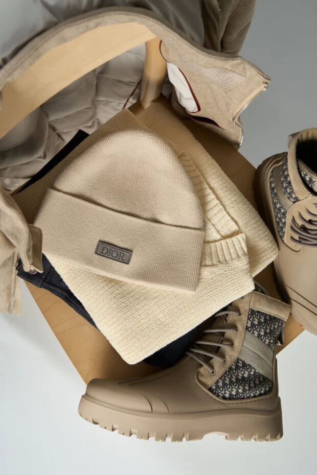 Dior men's hat made of soft beige cashmere knitwear 191886 - photo 2