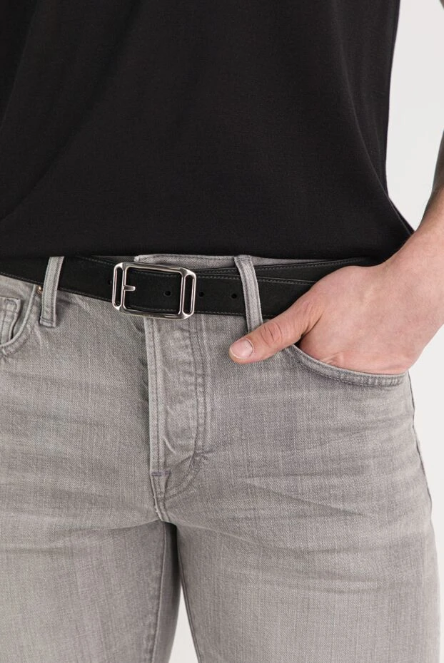 Tom Ford a black suede belt with a neat rectangular buckle 191896 - photo 2