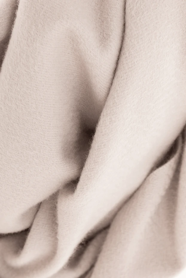 Loro Piana classic cashmere scarf unita gray with frisson trim 191943 - photo 3