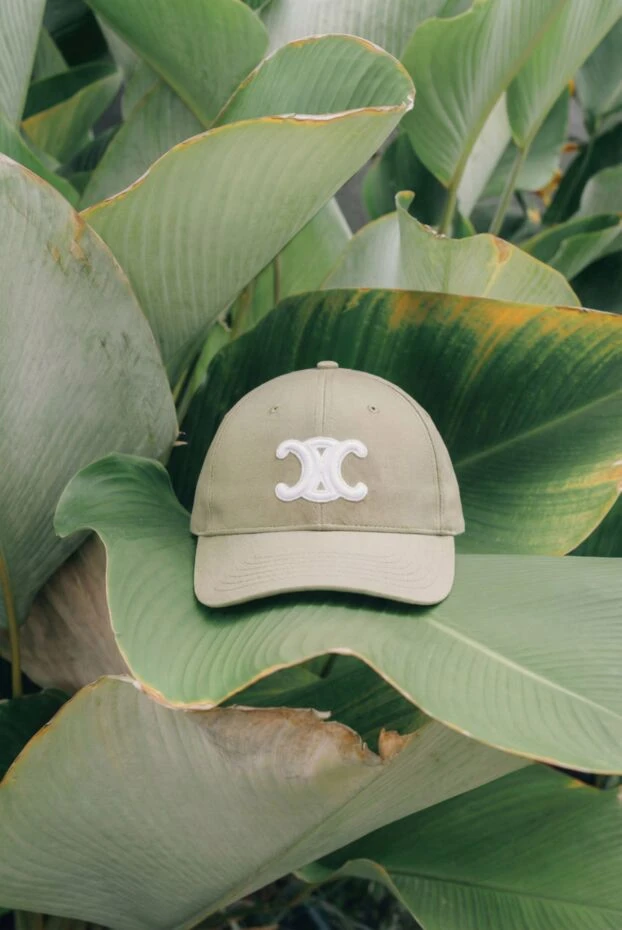 Celine triomphe cotton gabardine baseball cap, green 191961 - photo 2