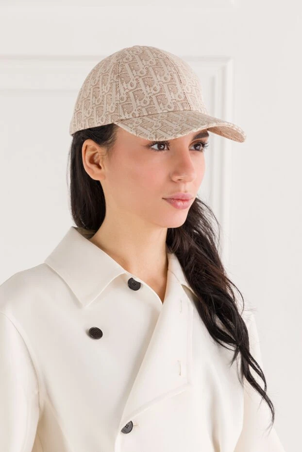 Dior кепка dior oblique d-player из бежевого хлопкового жаккарда 191995 - фото 2