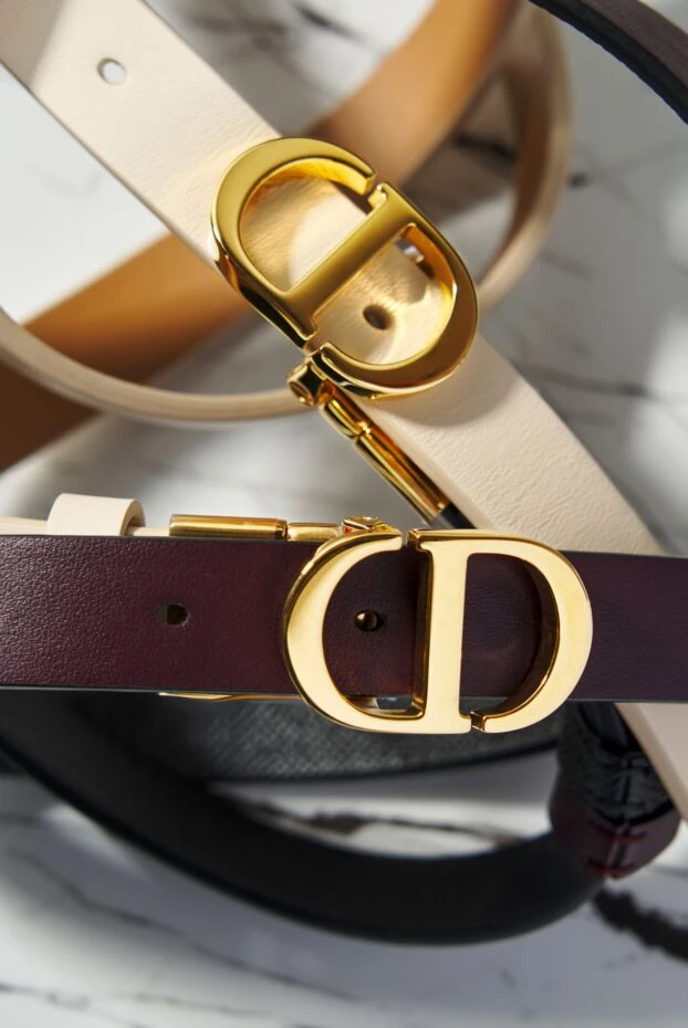 Dior montaigne women's reversible belt in ivory calfskin 192000 - photo 2