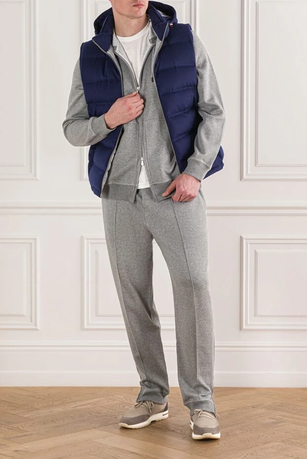 Brunello Cucinelli gray tracksuit made of high-quality cotton with the addition of silk or cashmere 192035 - photo 2