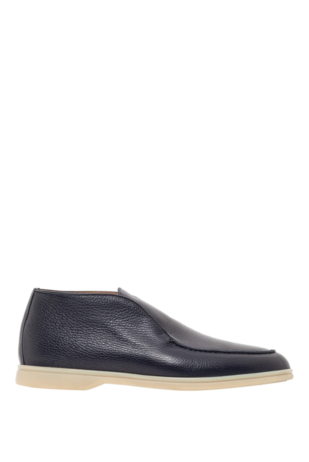 Cesare di Napoli blue leather loafers with light soles 192040 - photo 1