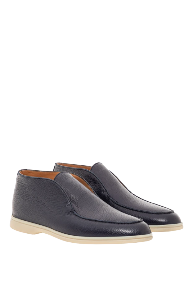 Cesare di Napoli blue leather loafers with light soles 192040 - photo 3