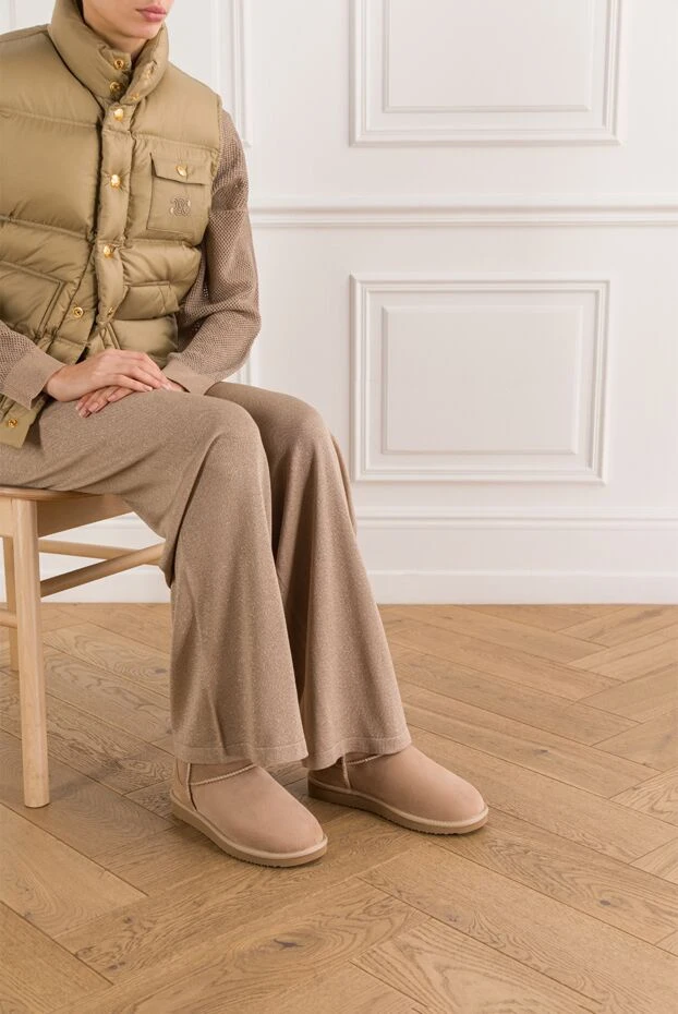 Marina Torres бежевые угги из замши с мягкой овчиной 192054 - фото 2