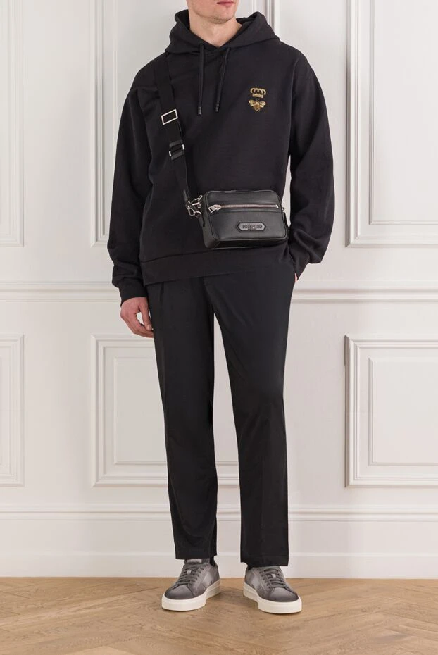 Dolce & Gabbana черное худи из хлопкового джерси с вышивкой 192061 - фото 2