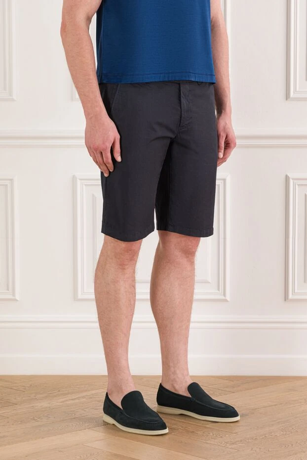Corneliani чоловічі темно-сині бавовняні шорти-чіноси 192062 - фото 3