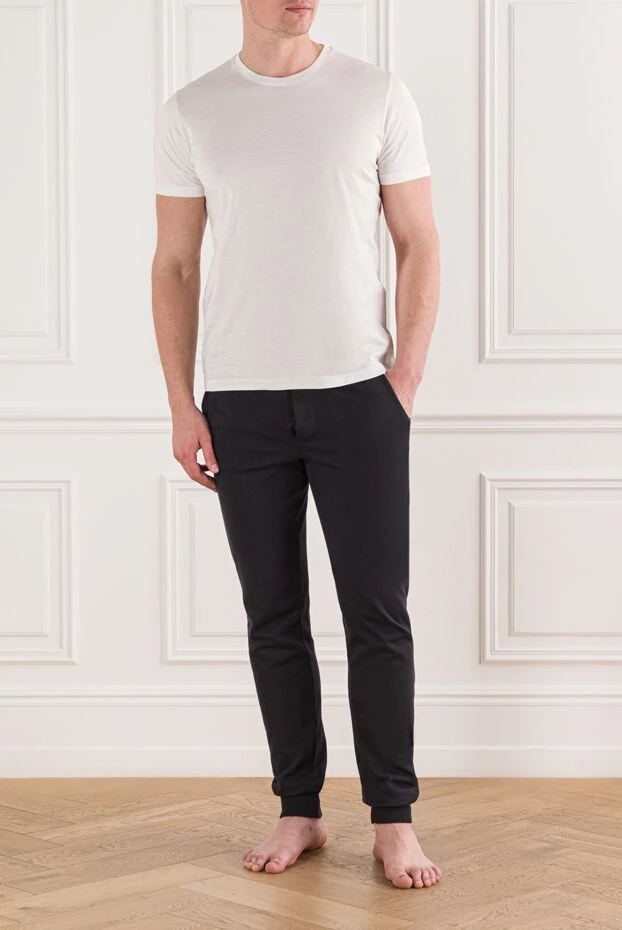 Svevo cotton trousers with a straight cut and a drawstring waistband 192066 - photo 2