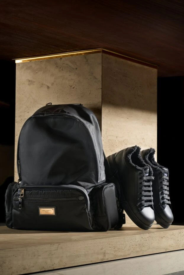 Dolce & Gabbana portofino light black calfskin winter sneakers 192088 - photo 3