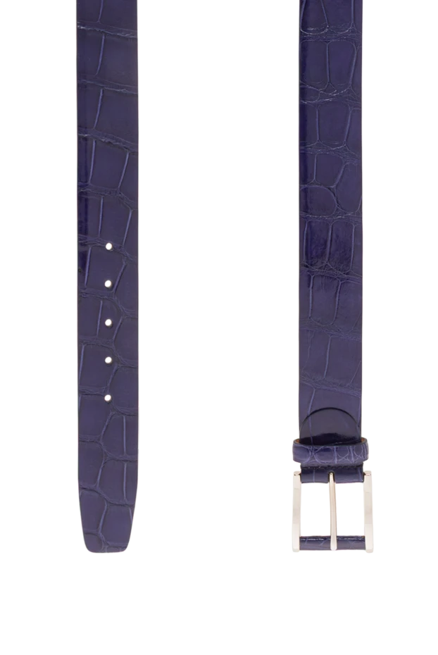 Cesare di Napoli men's blue alligator leather belt 192148 - photo 3