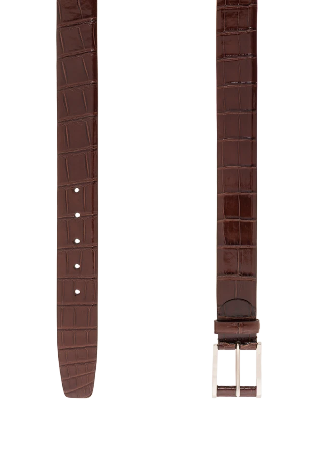 Cesare di Napoli men's brown alligator leather belt 192149 - photo 3