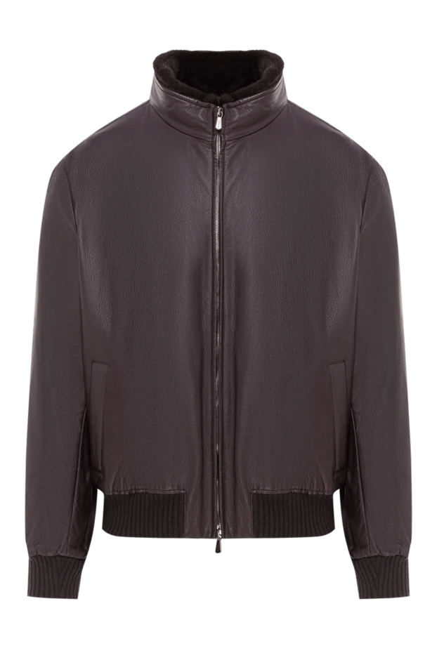 Enrico Mandelli brown lambskin jacket with natural fur lining 192222 - photo 1