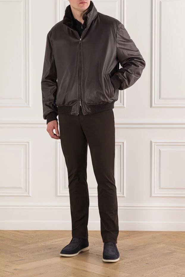 Enrico Mandelli brown lambskin jacket with natural fur lining 192222 - photo 2