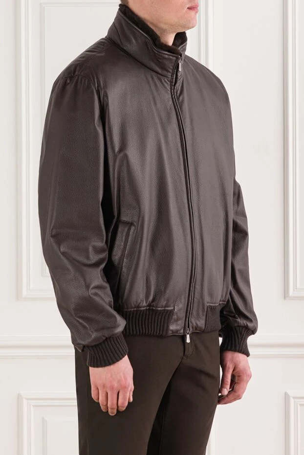 Enrico Mandelli brown lambskin jacket with natural fur lining 192222 - photo 3