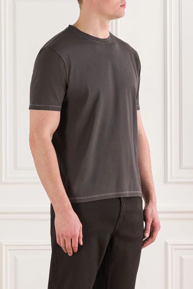Cesare di Napoli gray t-shirt made of soft cotton jersey 196965 - photo 3