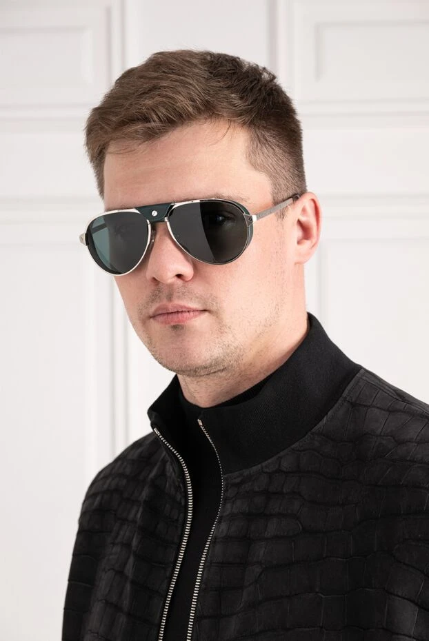 Cartier сонцезахисні окуляри-авіатори santos із сріблястою оправою та зеленими лінзами. 192311 - фото 2