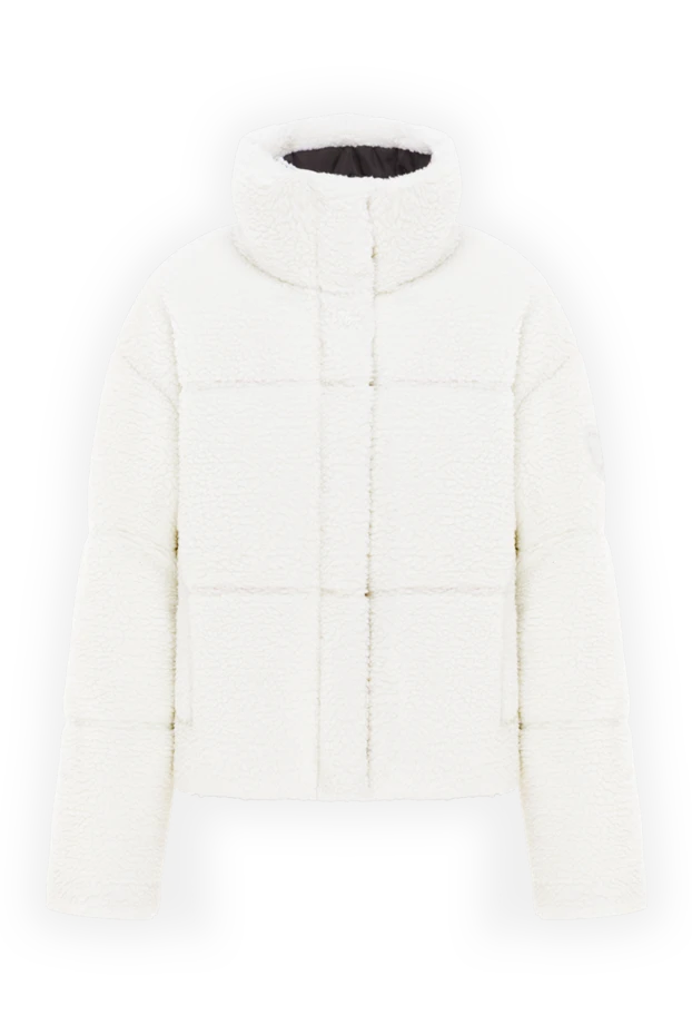 Белая пушистая куртка-пуховик в стиле тедди - фото 1