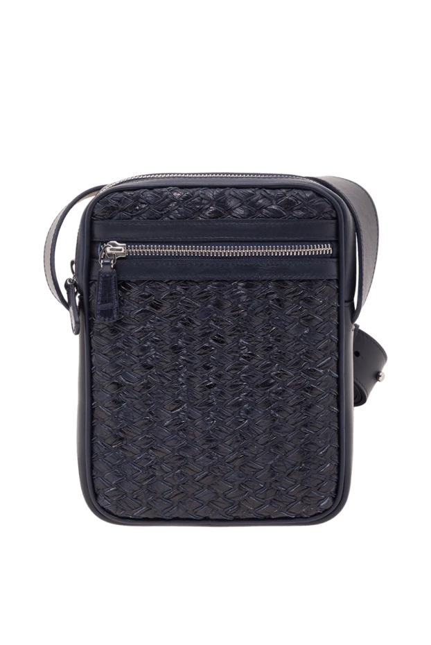 Tardini men's blue woven leather messenger bag 192372 - photo 1