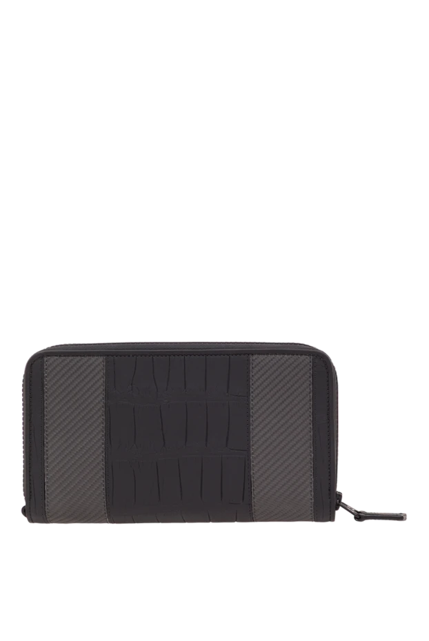 Tardini men's clutch bag made of crocodile leather and carbon fiber in black 192376 - photo 1