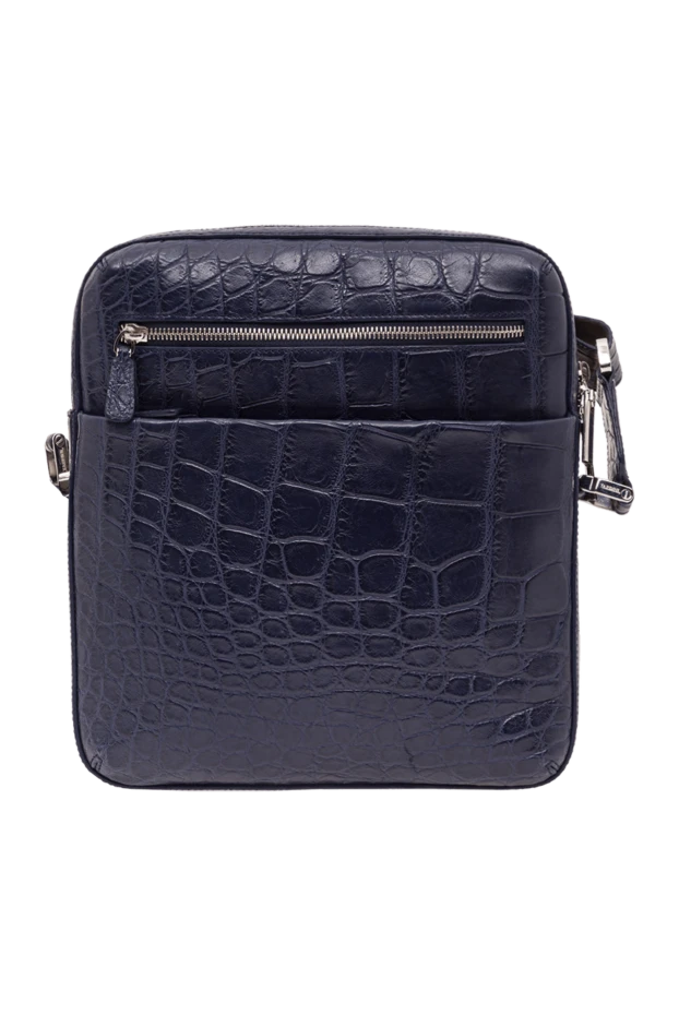 Tardini men's blue crocodile leather messenger bag 192379 - photo 1