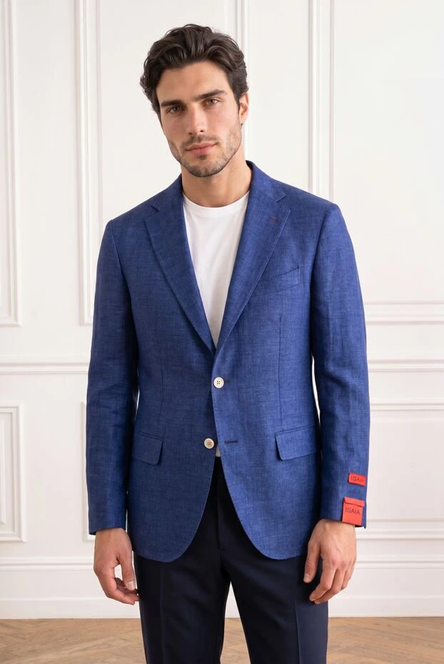 Isaia classic neapolitan semi-fitted jacket in blue 192417 - photo 3