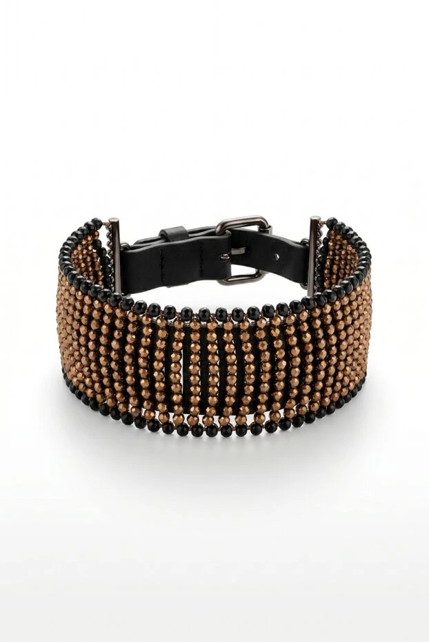 Luxurious choker necklace made of multi-row beaded fabric - photo 1