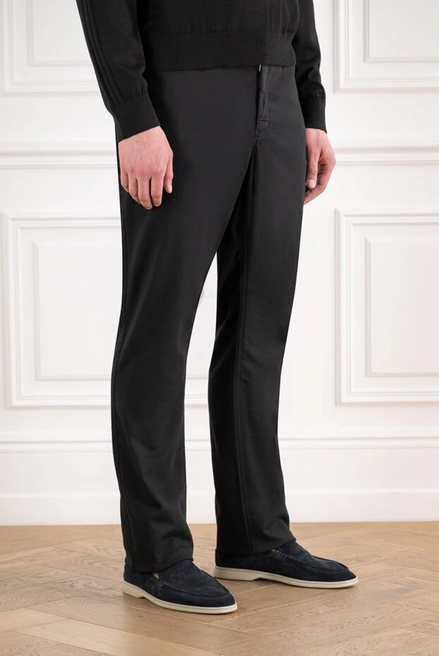 Zilli men's black jeans with embroidery on the back pockets. 196922 - photo 3