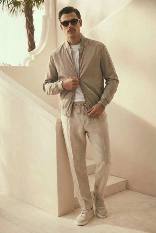 Cesare di Napoli cotton jumper with short sleeves in milky color 192433 - photo 2