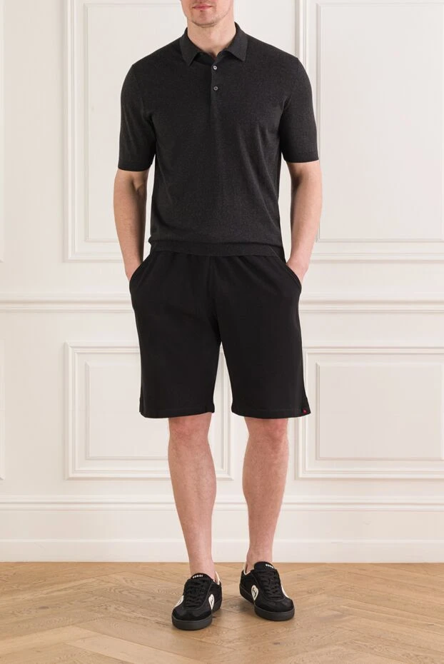 Cesare di Napoli чоловічі футболки-поло в темно-сірому кольорі з гудзиками 192492 - фото 2