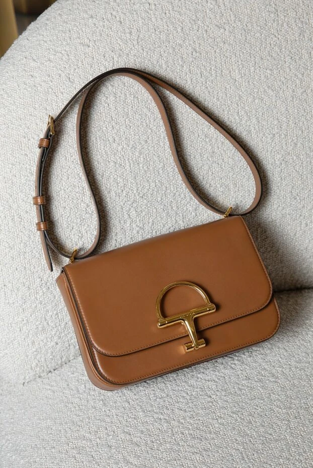 Small Siena brown leather shoulder bag - photo 2