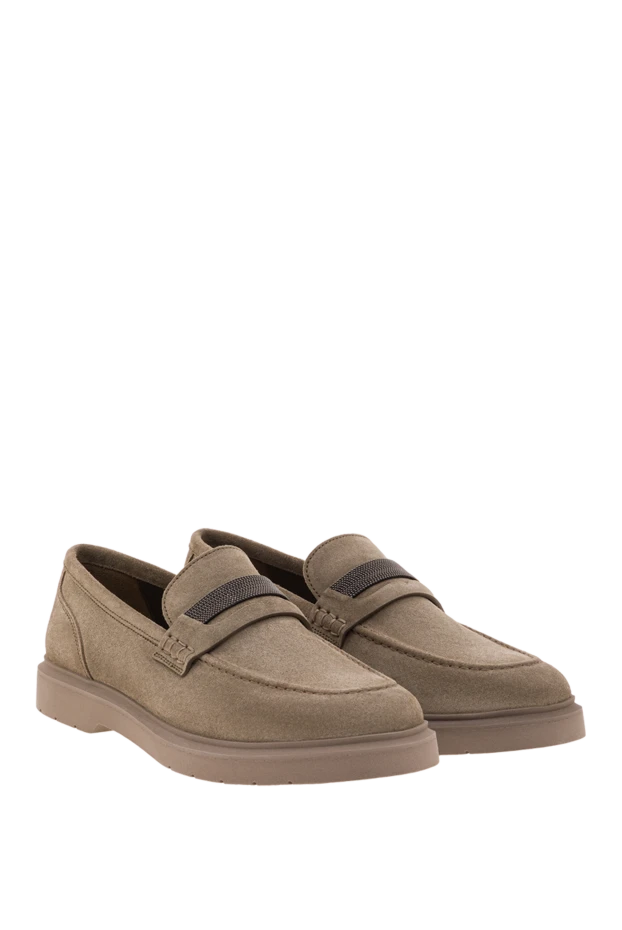 Brunello Cucinelli women's suede penny loafers with monili chain detailing 192572 - photo 3