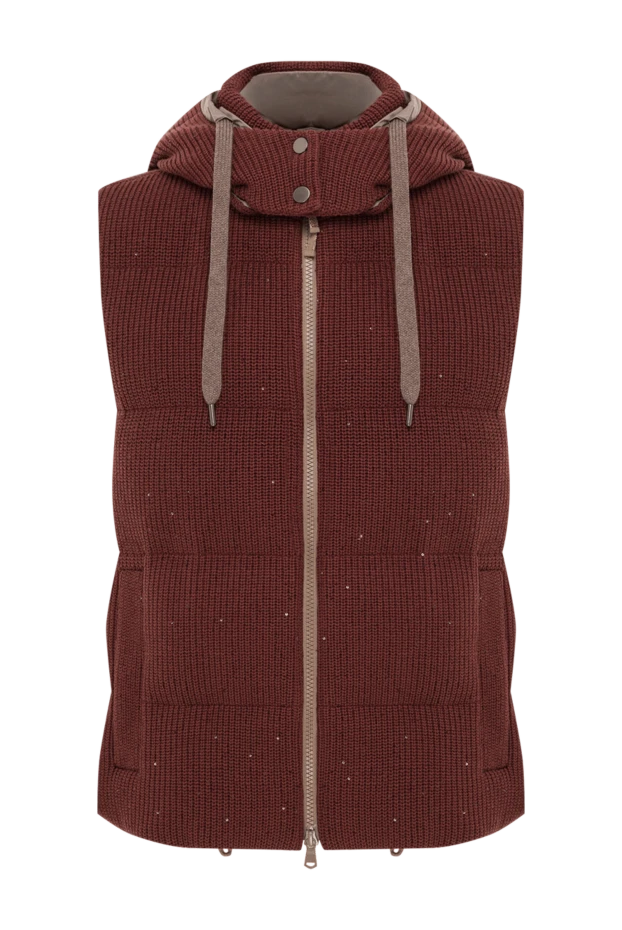 Brunello Cucinelli ribbed knit vest with a hood and sequins 192577 - photo 1