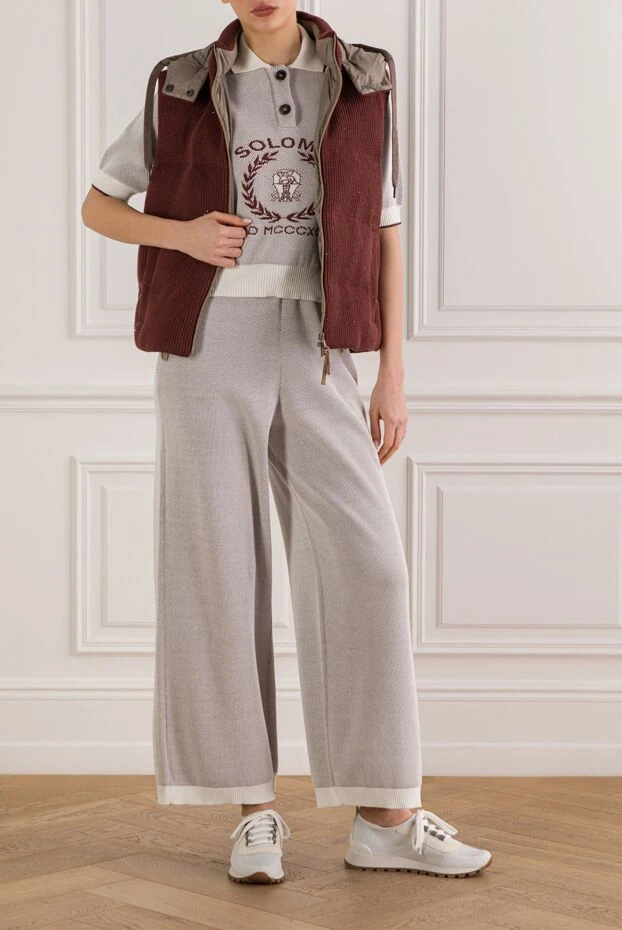 Brunello Cucinelli ribbed knit vest with a hood and sequins 192577 - photo 2