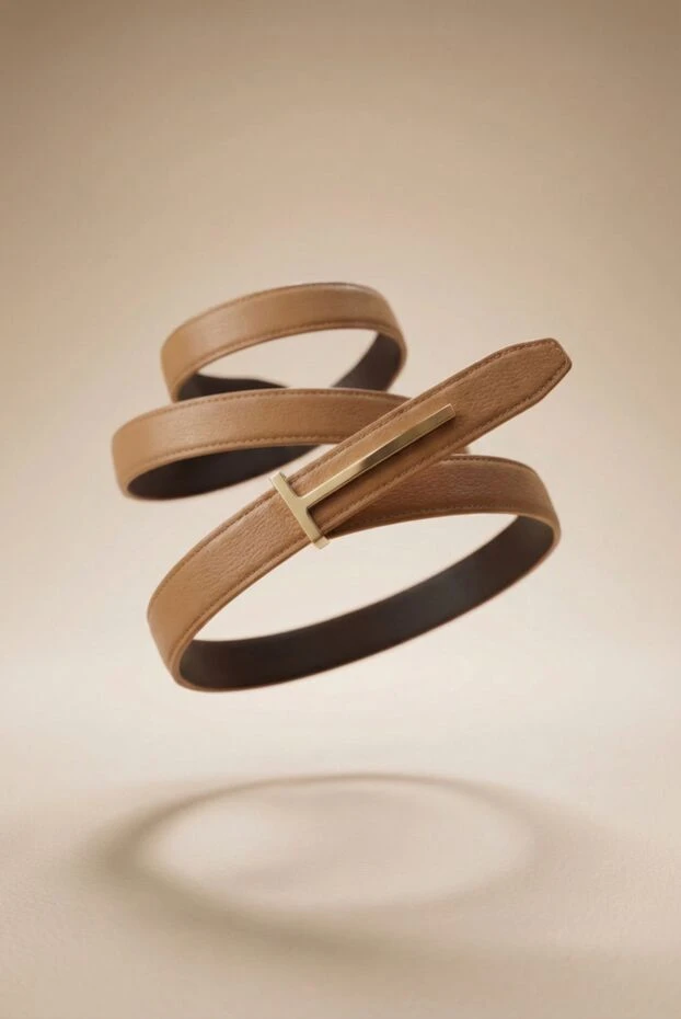 Tom Ford узкий женский ремень с характерной пряжкой в форме буквы t 192595 - фото 2