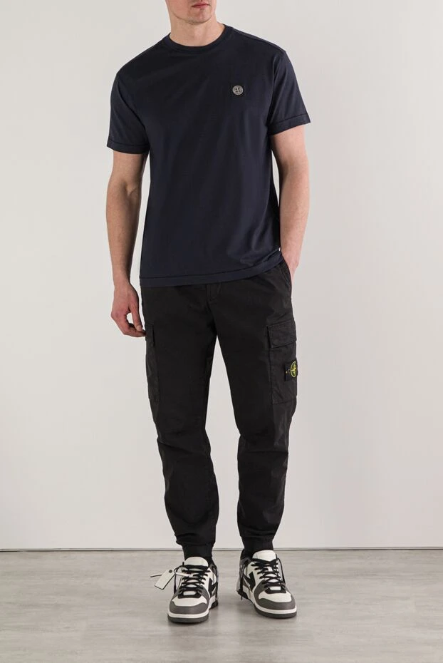 Stone Island blue t-shirt with short sleeves made of cotton jersey 196988 - photo 2
