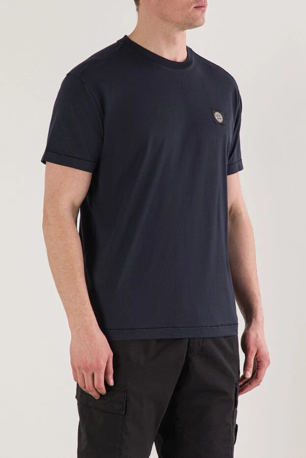 Stone Island blue t-shirt with short sleeves made of cotton jersey 196988 - photo 3