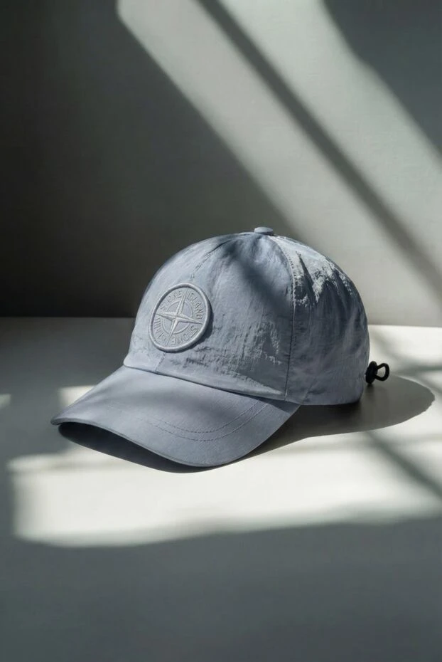 Stone Island blue and gray six-piece baseball cap with embossed compass embroidery 192687 - photo 2