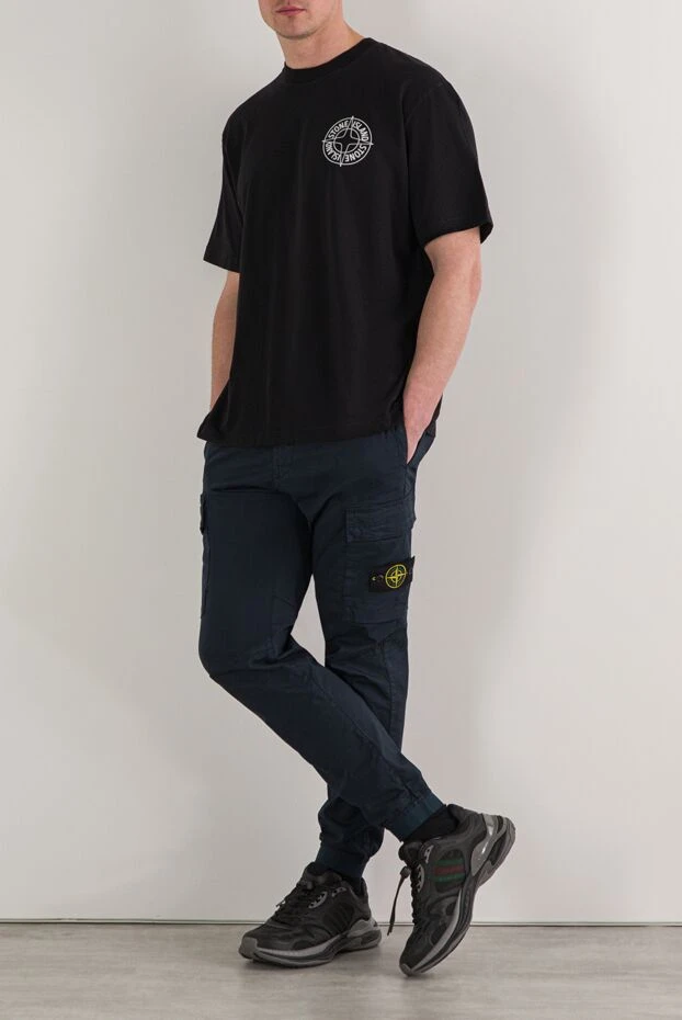 Stone Island футболка з чесаної органічної бавовни чорна 192703 - фото 2
