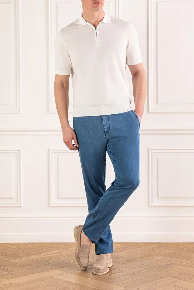 Scissor Scriptor men's blue jeans with an adjustable drawstring waistband 192710 - photo 2