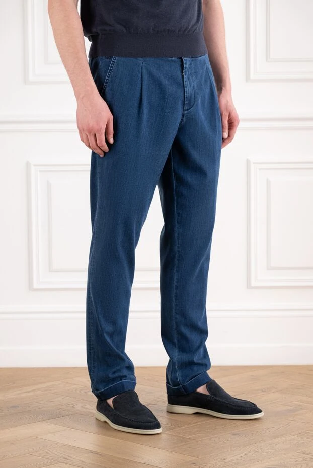 Scissor Scriptor blue jeans with a soft drawstring waistband and pleats 192712 - photo 3